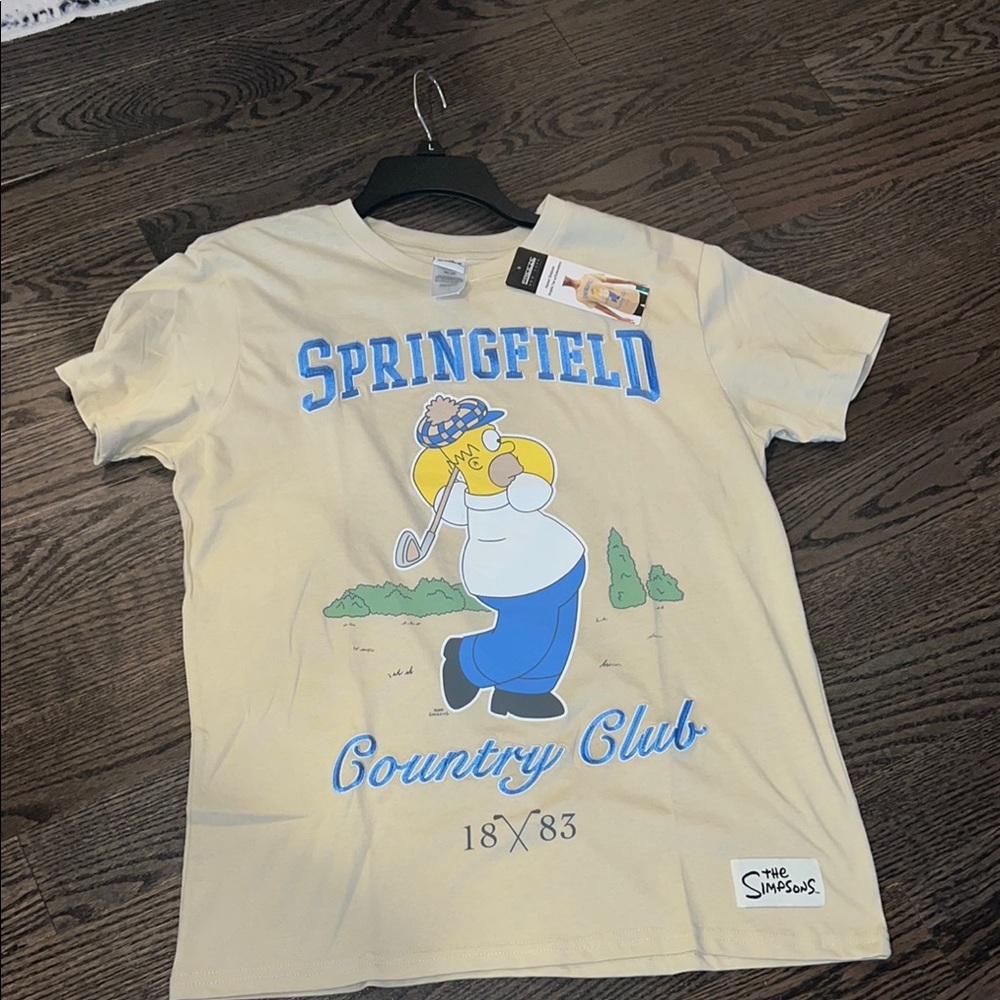 NWT! Homer Simpson Springfield Embroidered Country Club Golf Tee - Large